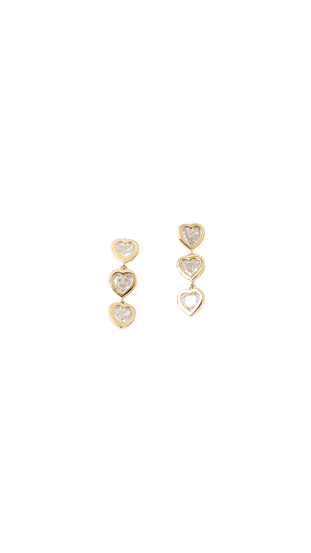 Crystal Hearts Earring