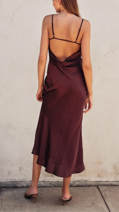 Olive Open Back Dress