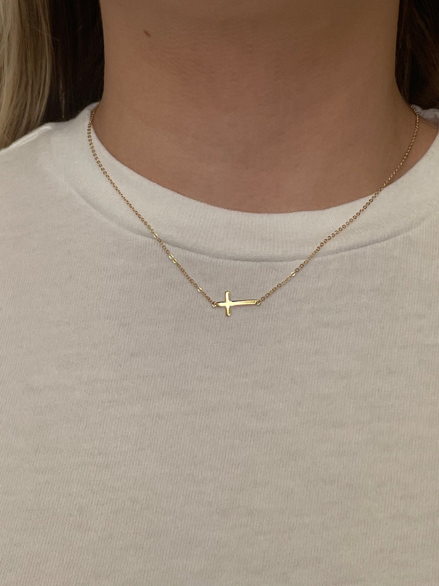 Sideways Cross Necklace