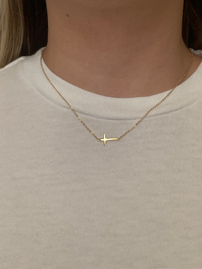 Sideways Cross Necklace