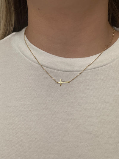 Sideways Cross Necklace