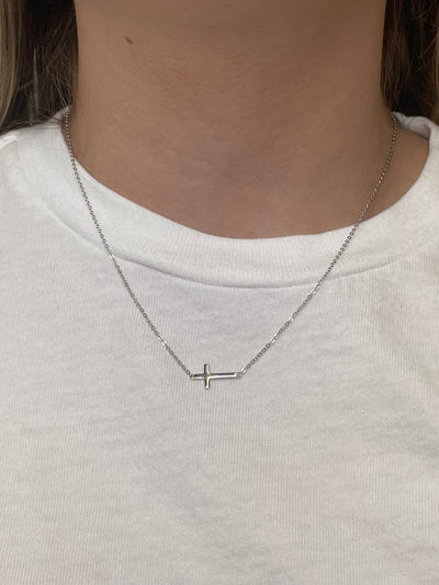 Sideways Cross Necklace