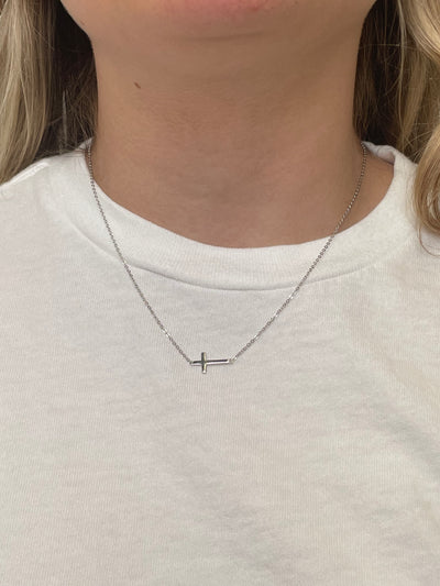 Sideways Cross Necklace